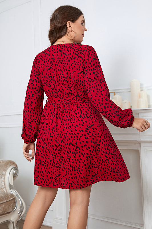Tam Long Sleeve Belted V-Neck Dress