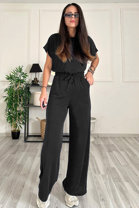 Megan Crew and Drawstring Pants Set