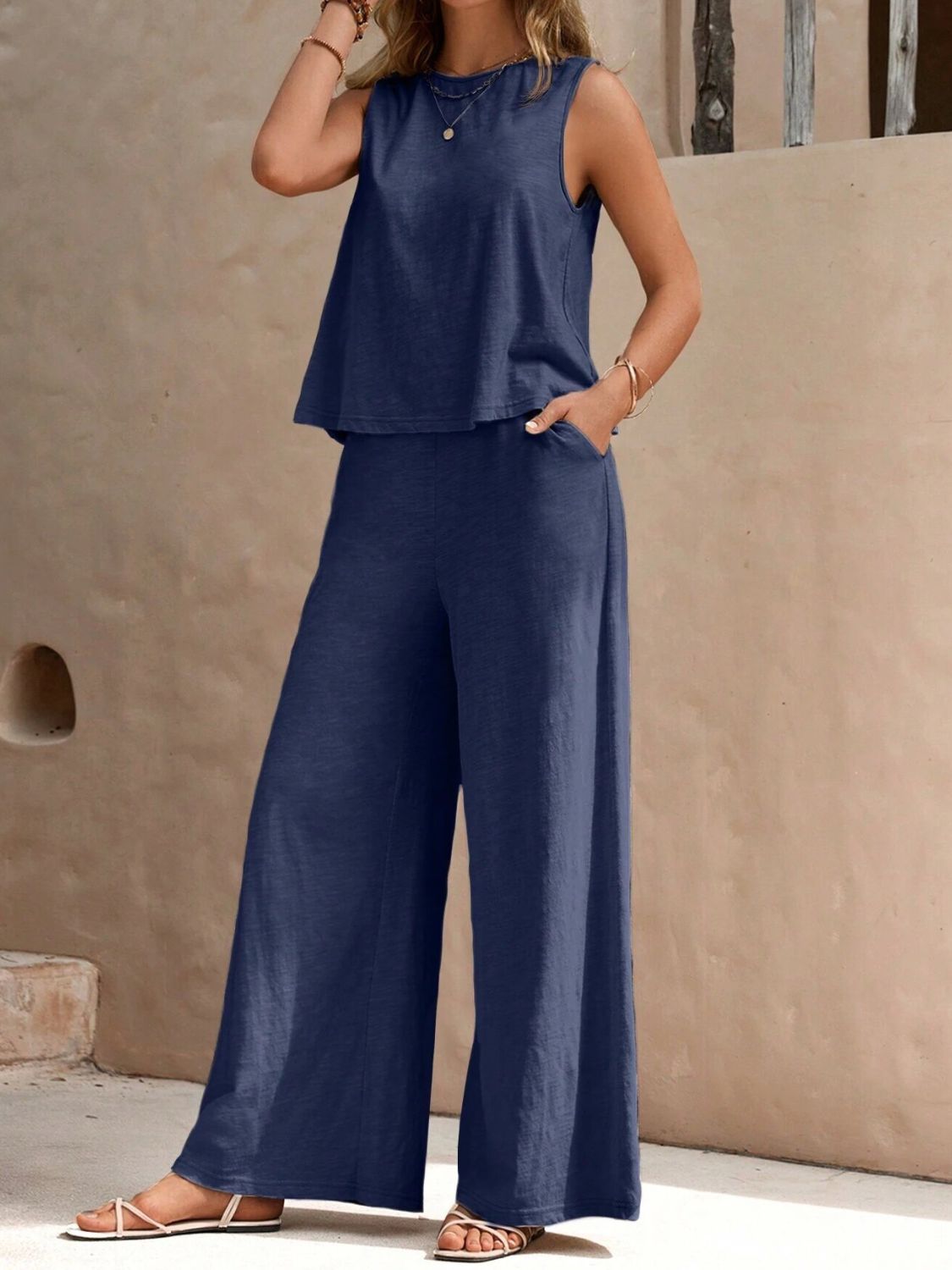 Macy Top and Wide Leg Pant Set
