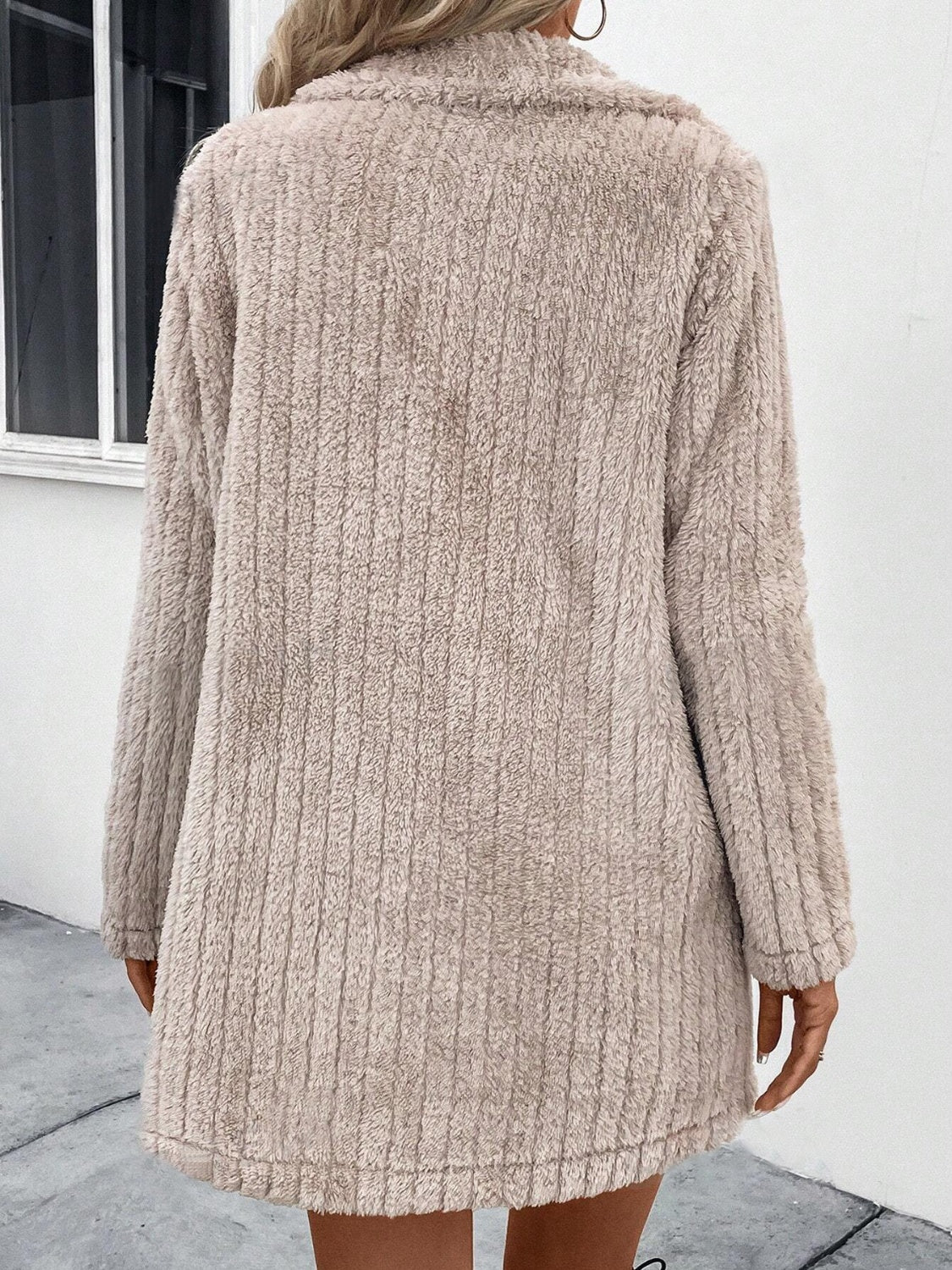Fuzzy Faux Fur Coat with Pockets