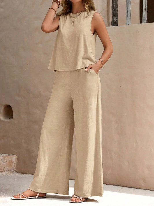 Macy Top and Wide Leg Pant Set
