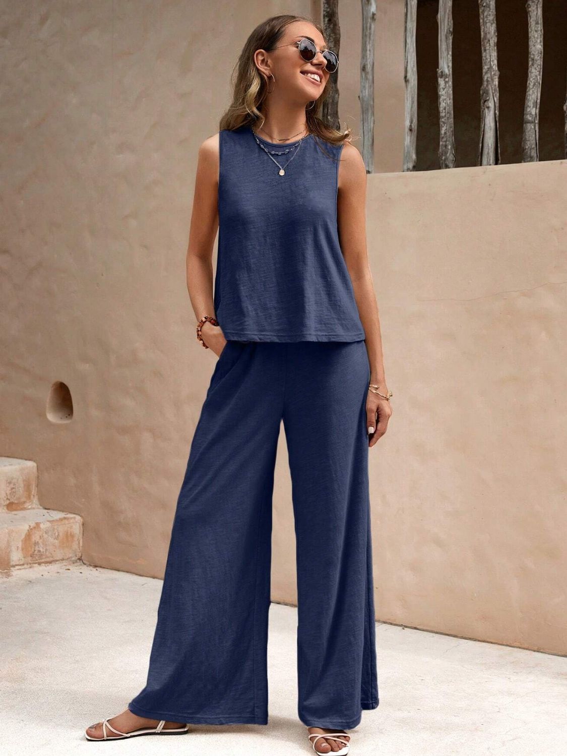Macy Top and Wide Leg Pant Set