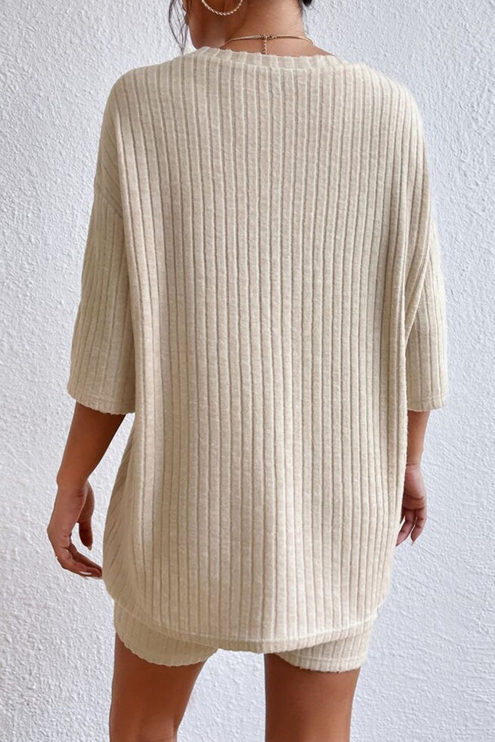 Carly Ribbed Top and Shorts Lounge Set