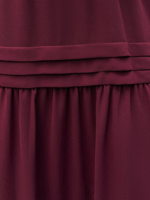 Merlot Sheer Tier Maxi Dress