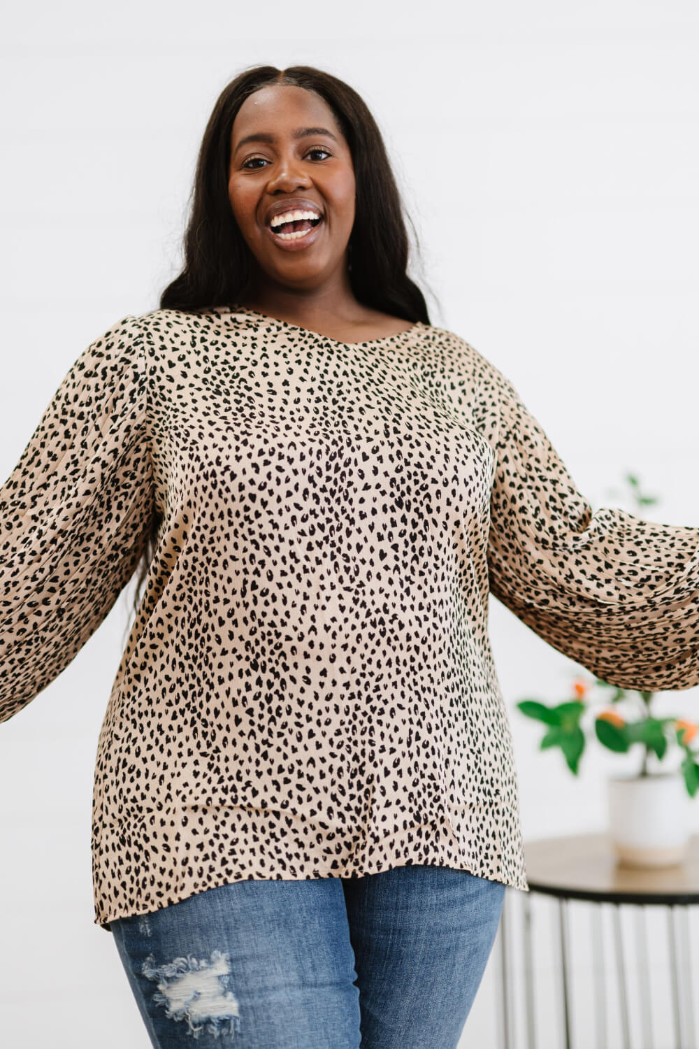 Oakley Printed Pleated Blouse