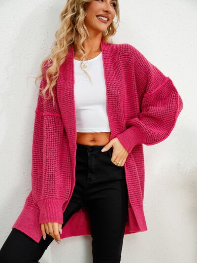 Rosy Gingham Knit Cardigan