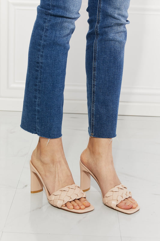 Tabi Braided Block Heel Sandals in Beige