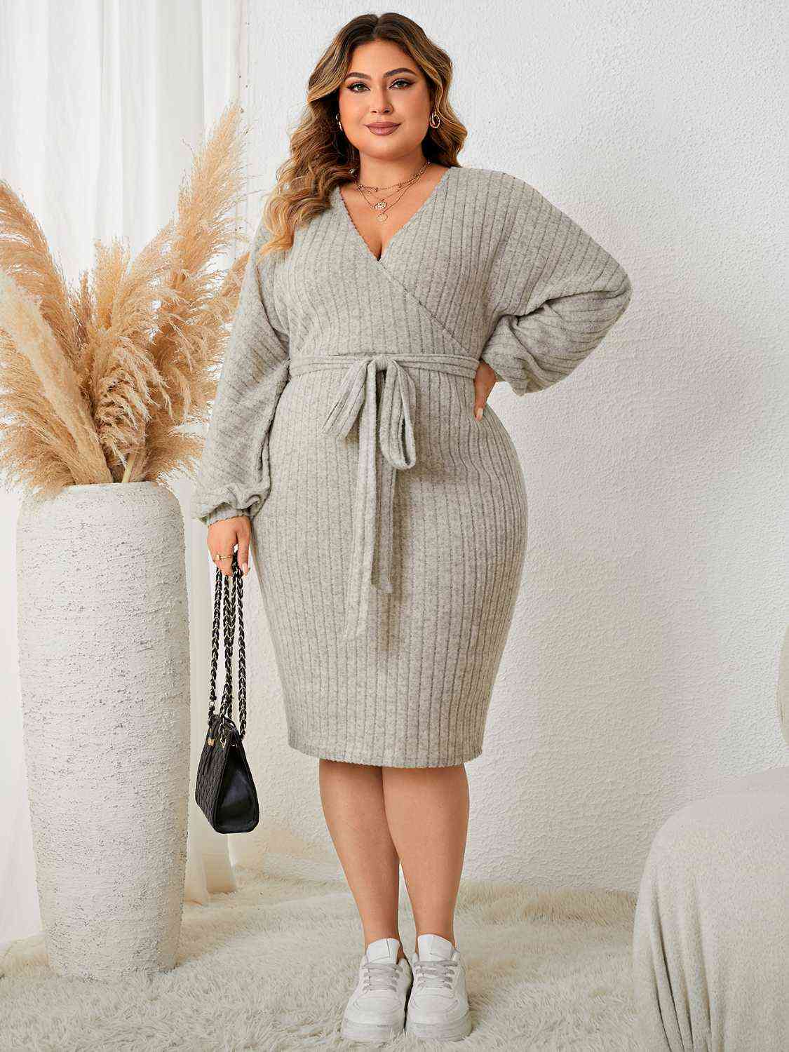 Love Tie Waist Wrap Dress