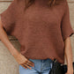 Mock Neck Short Sleeve Sweater