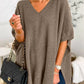 Slit V-Neck Half Sleeve Knit Top