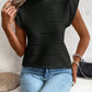 Mock Neck Cap Sleeve T-Shirt