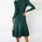 Round Neck Long Sleeve Tie Waist Sweater Dress