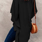 High-Low Notched Half Sleeve Blouse