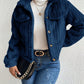 Fuzzy Button Up Collared Neck Jacket