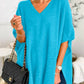 Slit V-Neck Half Sleeve Knit Top