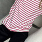 Round Neck Striped Dropped Shoulder T-Shirt