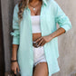 Textured Button Up Dropped Shoulder Shirt