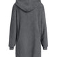 Fuzzy Pocketed Zip Up Long Sleeve Hooded Jacket