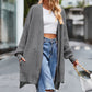 Open Front Dropped Shoulder Longline Cardigan