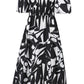 Printed Off-Shoulder Balloon Sleeve Dress