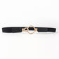 Double Ring Buckle Elastic PU Belt