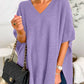 Slit V-Neck Half Sleeve Knit Top