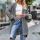 Open Front Dropped Shoulder Longline Cardigan