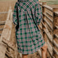 Plaid Button Up Collared Neck Shirt Dress