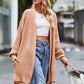 Open Front Dropped Shoulder Longline Cardigan