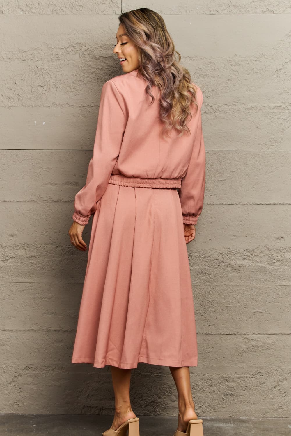 Maxi Jacket and Midi Skirt Set