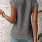 Mock Neck Cap Sleeve T-Shirt