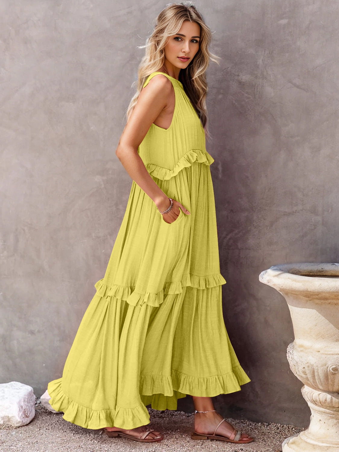 Riley Ruffled Tiered Maxi Dress