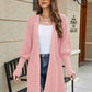 Open Front Lantern Sleeve Cardigan