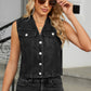 V-Neck Button Down Denim Vest