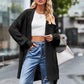 Open Front Dropped Shoulder Longline Cardigan