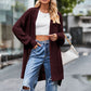 Open Front Dropped Shoulder Longline Cardigan