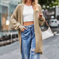 Open Front Dropped Shoulder Longline Cardigan