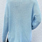 Notched Long Sleeve Sweater