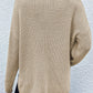 Notched Long Sleeve Sweater