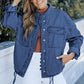 Snap Down Long Sleeve Denim Top