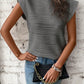 Mock Neck Cap Sleeve T-Shirt