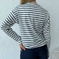 Round Neck Striped Dropped Shoulder T-Shirt