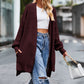 Open Front Dropped Shoulder Longline Cardigan