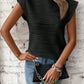 Mock Neck Cap Sleeve T-Shirt