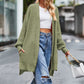 Open Front Dropped Shoulder Longline Cardigan