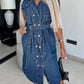 Stacked Cap Sleeve Denim Dress