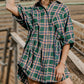 Plaid Button Up Collared Neck Shirt Dress