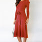 Round Neck Long Sleeve Tie Waist Sweater Dress