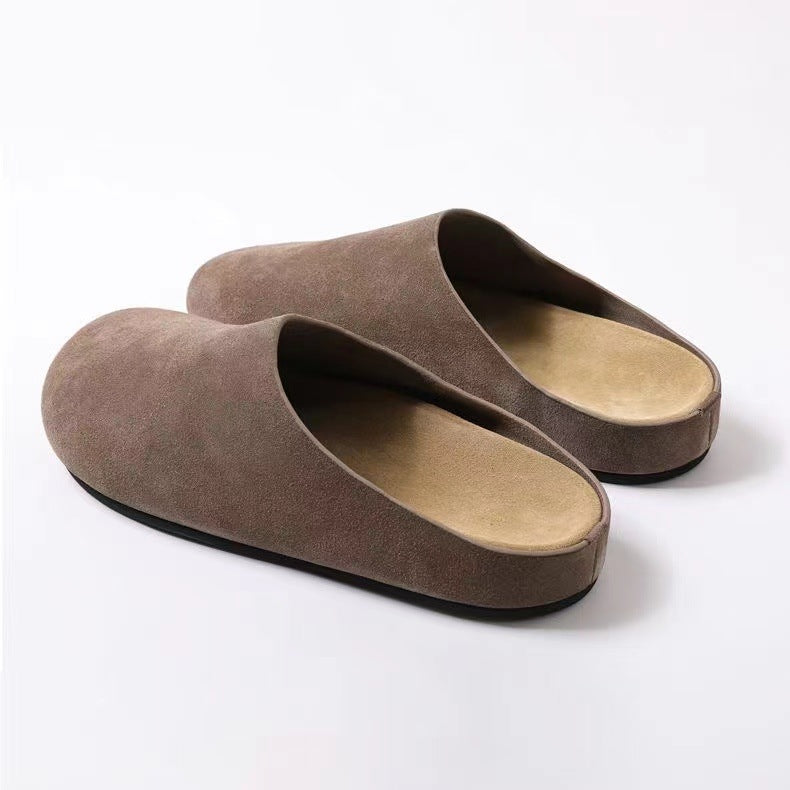 Suede Round Toe Slip-Ons