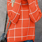 Angel Wings Plaid Turtleneck Drop Shoulder Sweater